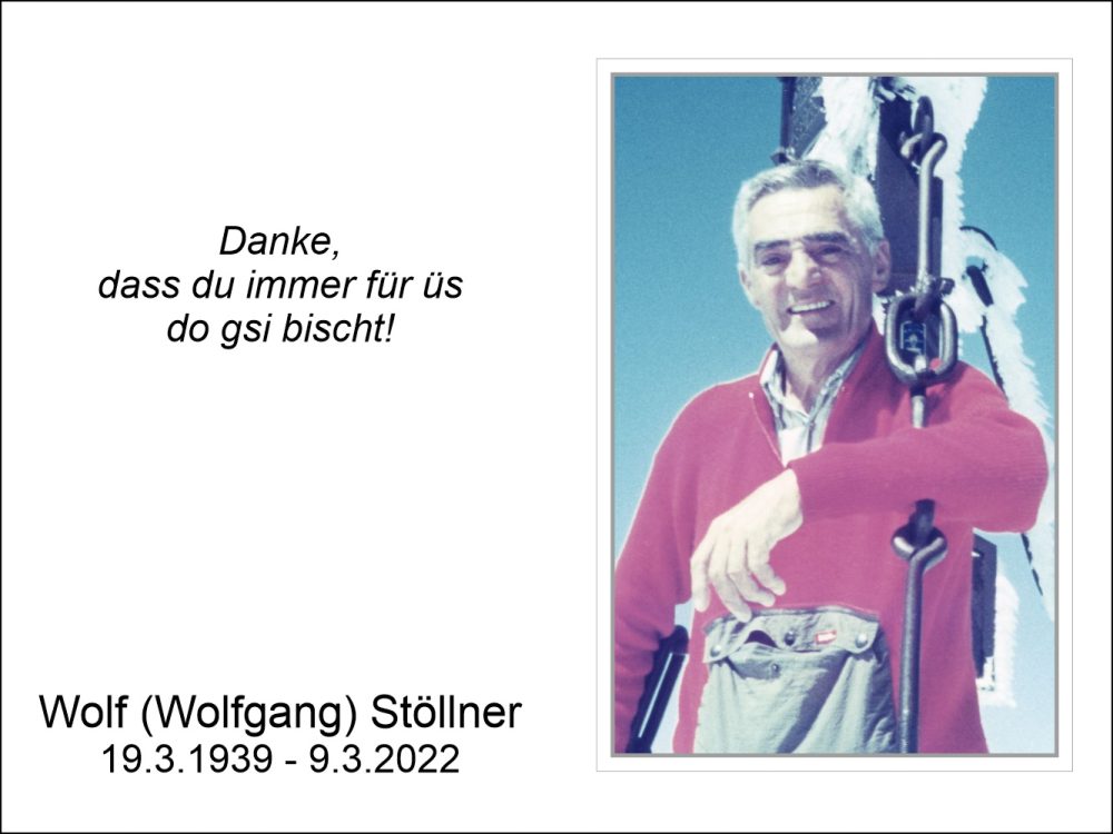 Sterbebild vonWolf (Wolfgang) Stöllner