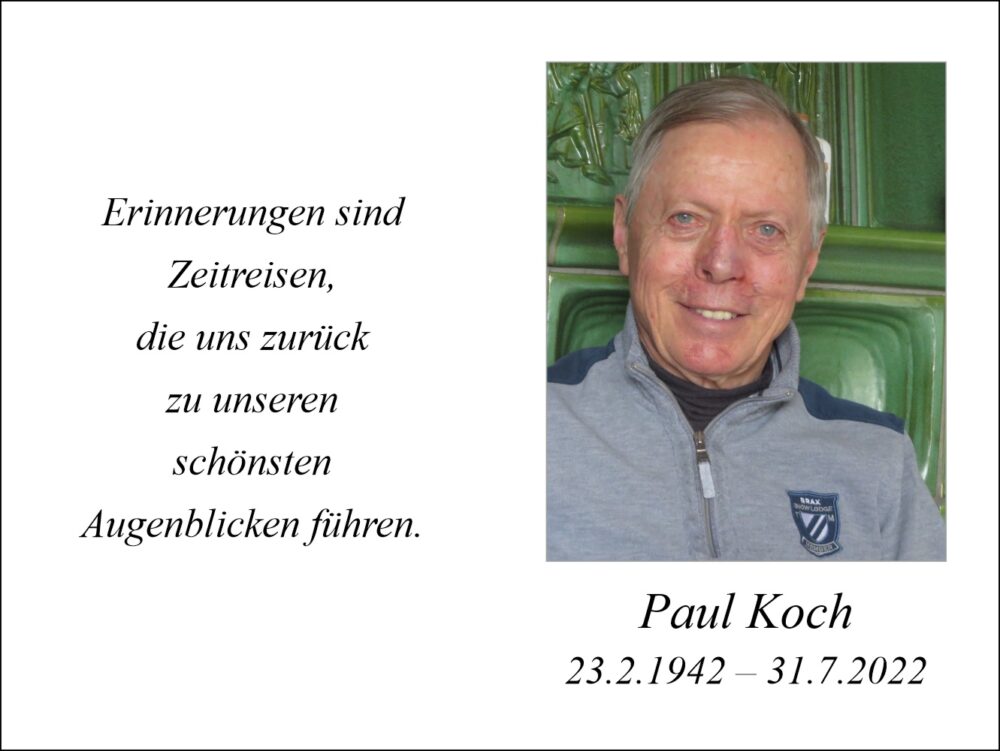 Sterbebild vonPaul Koch