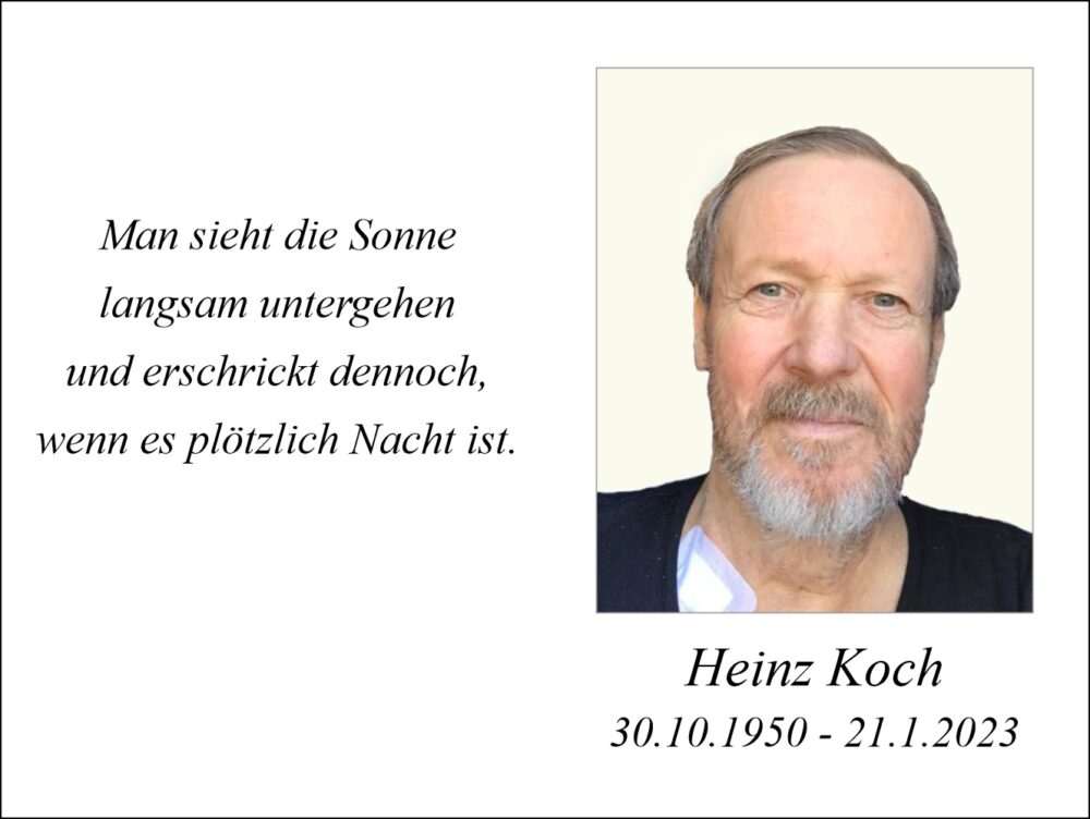 Sterbebild vonHeinz Koch